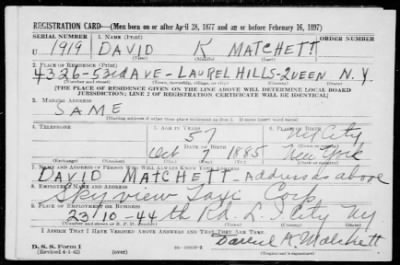 Thumbnail for David K > Matchett, David K (1885)