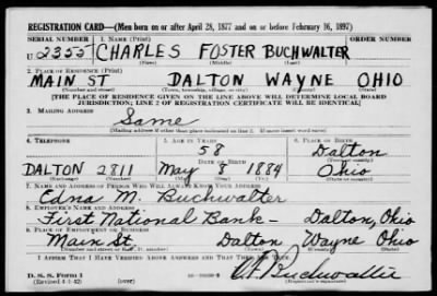 Charles Foster > Buchwalter, Charles Foster (1884)