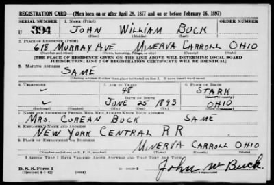 John William > Buck, John William (1893)