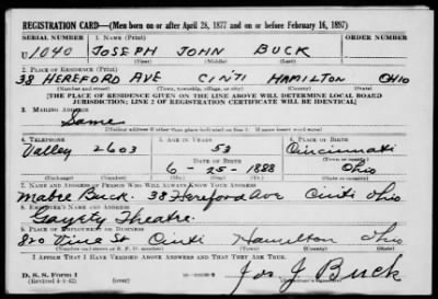 Joseph John > Buck, Joseph John (1888)