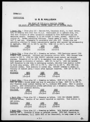 USS HALLIGAN > War Diary, 3/1-31/44