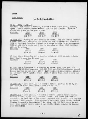 Thumbnail for USS HALLIGAN > War Diary, 3/1-31/44