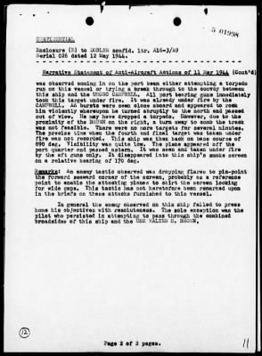 Thumbnail for USS DOBLER > AA Act Rep, 5/11/44 - Off North African Coast