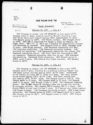 USS TULAGI > War Diary, 2/1-29/44