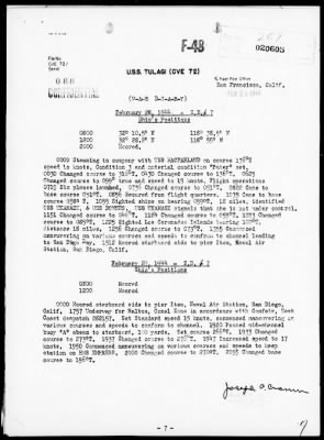 USS TULAGI > War Diary, 2/1-29/44