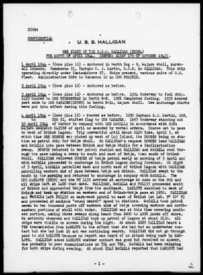 USS HALLIGAN > War Diary, 4/1-30/44