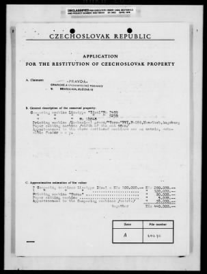 Thumbnail for Czech Claims > 312 - Czech Claims
