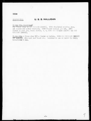 Thumbnail for USS HALLIGAN > War Diary, 5/1-31/44