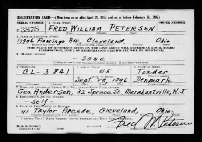 Thumbnail for Fred William > Petersen, Fred William (1896)