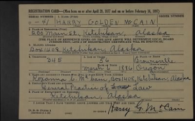 Harry Golden > McCain, Harry Golden (1886)