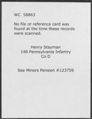 Thumbnail for Company D > Stayman, Henry (WC58863)