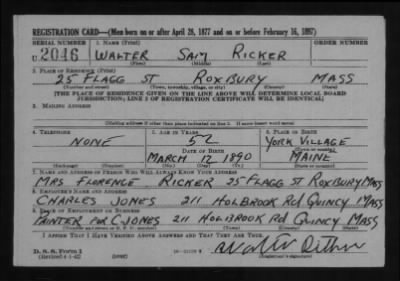 Thumbnail for Walter Sam > Ricker, Walter Sam (1890)