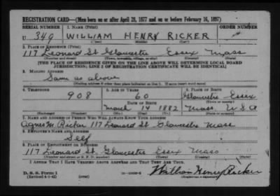 Thumbnail for William Henry > Ricker, William Henry (1882)