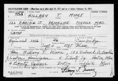 Thumbnail for Hillary T > Moore, Hillary T (1895)