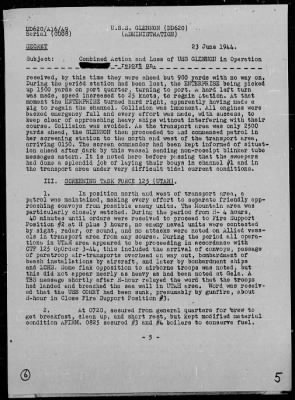 Thumbnail for USS GLENNON > Rep On Ops During Invasion of France, 6/6-8/44, Striking of Mine on 6/8/44, Salvage Ops 6/8-10/44 & Sinking of on 6/10/44