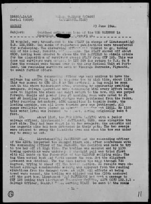 USS GLENNON > Rep On Ops During Invasion of France, 6/6-8/44, Striking of Mine on 6/8/44, Salvage Ops 6/8-10/44 & Sinking of on 6/10/44