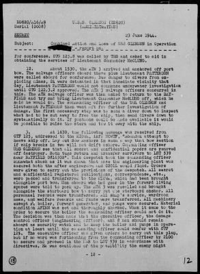 USS GLENNON > Rep On Ops During Invasion of France, 6/6-8/44, Striking of Mine on 6/8/44, Salvage Ops 6/8-10/44 & Sinking of on 6/10/44