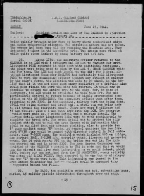 Thumbnail for USS GLENNON > Rep On Ops During Invasion of France, 6/6-8/44, Striking of Mine on 6/8/44, Salvage Ops 6/8-10/44 & Sinking of on 6/10/44