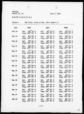 Thumbnail for USS ROCHAMBEAU > War Diary, 5/1-31/44