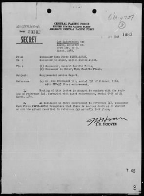 Thumbnail for COM ENIWETOK ATOLL > Supplemental Act Rep of Air Attack by Jap Planes on Eniwetok Atoll, 3/8/44