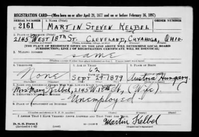 Thumbnail for Martin Steven > Kelbel, Martin Steven (1879)