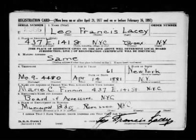 Thumbnail for Leo Francis > Lacey, Leo Francis (1881)