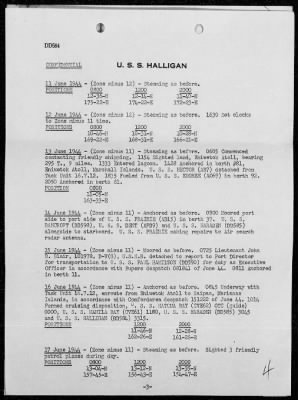 Thumbnail for USS HALLIGAN > War Diary, 6/1-30/44