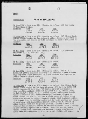 USS HALLIGAN > War Diary, 6/1-30/44