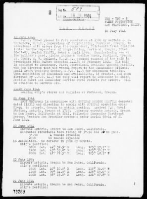 Thumbnail for USS YDG-8 > War Diary, 6/1-30/44