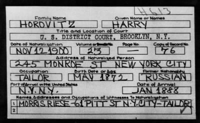 Thumbnail for HARRY > HOROVITZ, HARRY