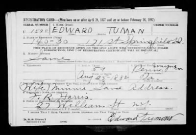 Thumbnail for Edward > Tuman, Edward (1882)