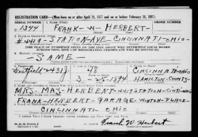 Frank W > Herbert, Frank W (1894)