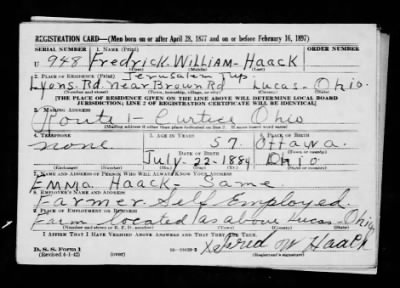 Thumbnail for Frederick William > Haack, Frederick William (1884)