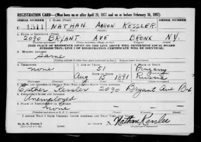 Thumbnail for Nathan Aaron > Kessler, Nathan Aaron (1891)