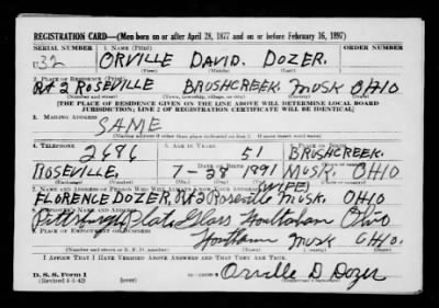 Thumbnail for Orville David > Dozer, Orville David (1891)