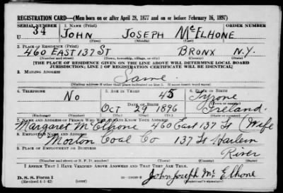 John Joseph > Mcelhone, John Joseph (1896)