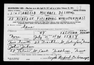 Thumbnail for Angelo Michael > Dilorenzo, Angelo Michael (1894)