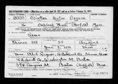 Thumbnail for Clinton Hector > Gagnon, Clinton Hector (1886)