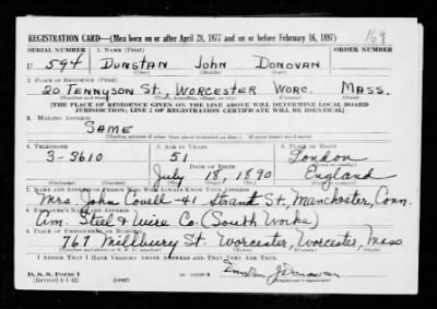 Thumbnail for Dunstan John > Donovan, Dunstan John (1890)