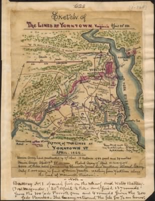 Yorktown > Sketch of the lines at Yorktown Virginia April 30th 1862.