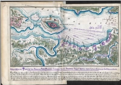 Fort Pulaski > Copy of official plan of the siege of Fort Pulaski. Cockspur Island. Savannah Georgia April 1862 : by Union forces under Genl Gillmore and Hunter.