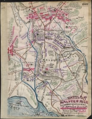Malvern Hill, Battle of > Battle of Malvern Hill showing Magruder's 1st attack June 30th.