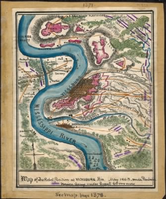 Thumbnail for Vicksburg, Battle of > Map of the rebel position at Vicksburg, Miss., May 1863.