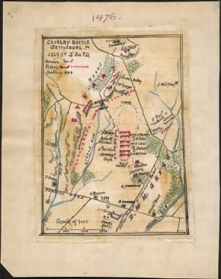 Thumbnail for Gettysburg, Battle of > Cavalry battle, Gettysburg, Pa. : July 3rd 3:30 p.m.