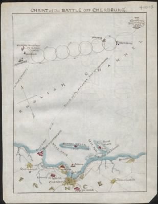 Cherbourg, France > Chart of the battle off Cherbourg.