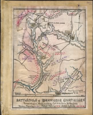 Dinwiddie Courthouse, Battle of > Battlefield of Dinwiddie Courthouse, Va. : from official map made by Col. W. H. Paine U.S. Engineers.