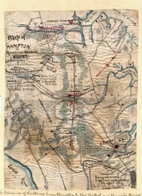 Hampton > Map of Hampton to Howard's Bridge, Virginia.