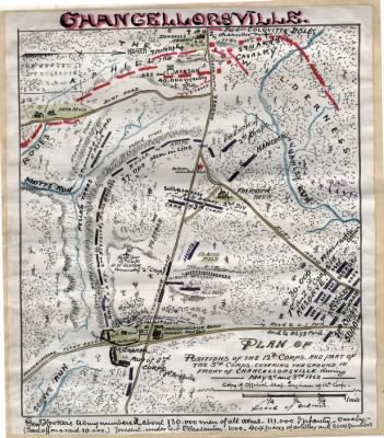 Thumbnail for Chancellorsville, Battle of > Plan of position of the 12th Corps and part of the 3rd Corps, covering the ground in front of Chancellorsville during May 2nd and 3rd 1863.