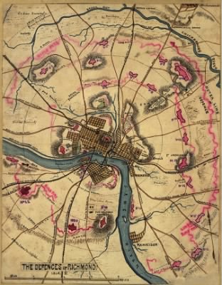 Richmond > The defenses of Richmond, 1864.