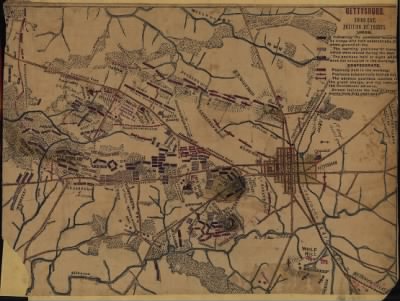 Thumbnail for Gettysburg, Battle of > Gettysburg. Third day. Position of troops.